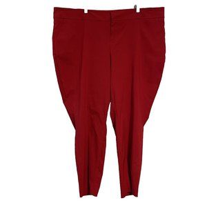 Torrid Pants Womens 24 Red Plus Size Stretch Flat Front Rayon Blend